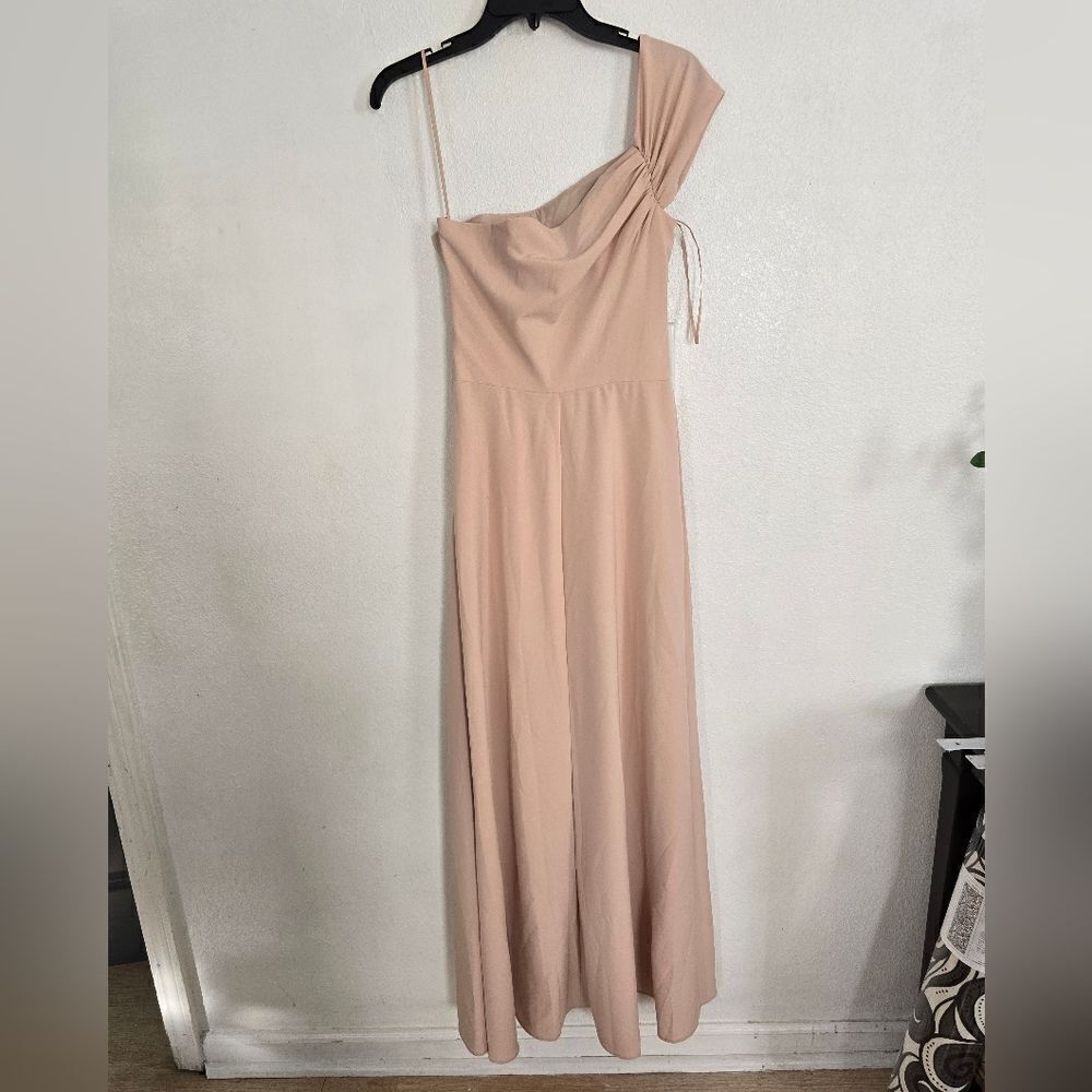 Amsale Dorothy Bridesmaid One Shoulder Dress Size 4 in Blush - Picture 2 of 10
